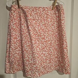 Fairway & Greene Coral Patterned Golf Mini Skirt Women's Size 6 Side Zip